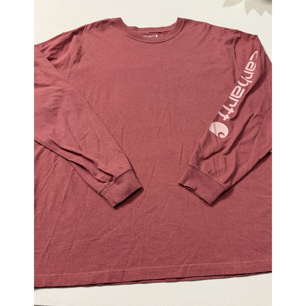 Carhartt Pocket T-Shirt Men XL Work Long Sleeve Minimal Basic Cotton Blend Pink